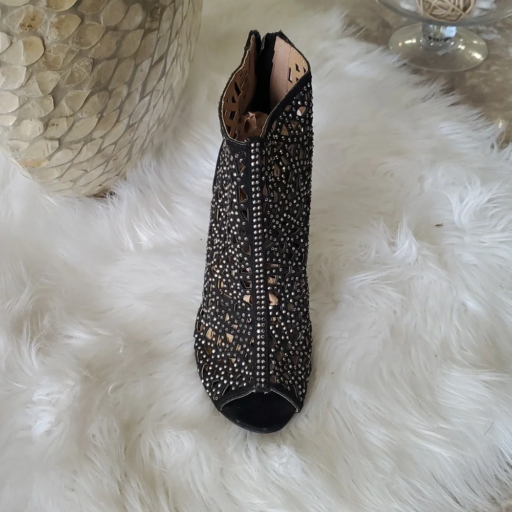 Zigi soho black studded open toe bootie size 7.5 - Picture 16 of 17